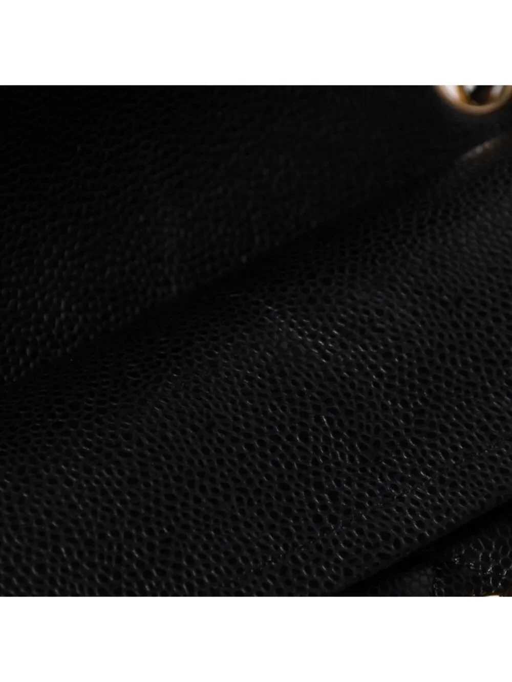 Chanel Quilted 23 Double Flap Chain Shoulder Bag CC Logo Caviar Leather Black
